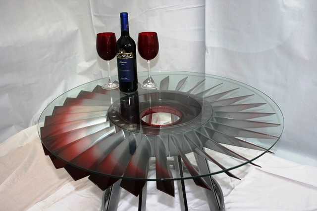 Rolls Royce Jet Fan Blade coffee table red fans0